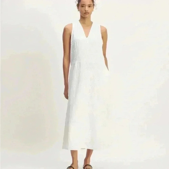 NWT! Everlane The Linen Eyelet Maxi Dress - Picture 3 of 10